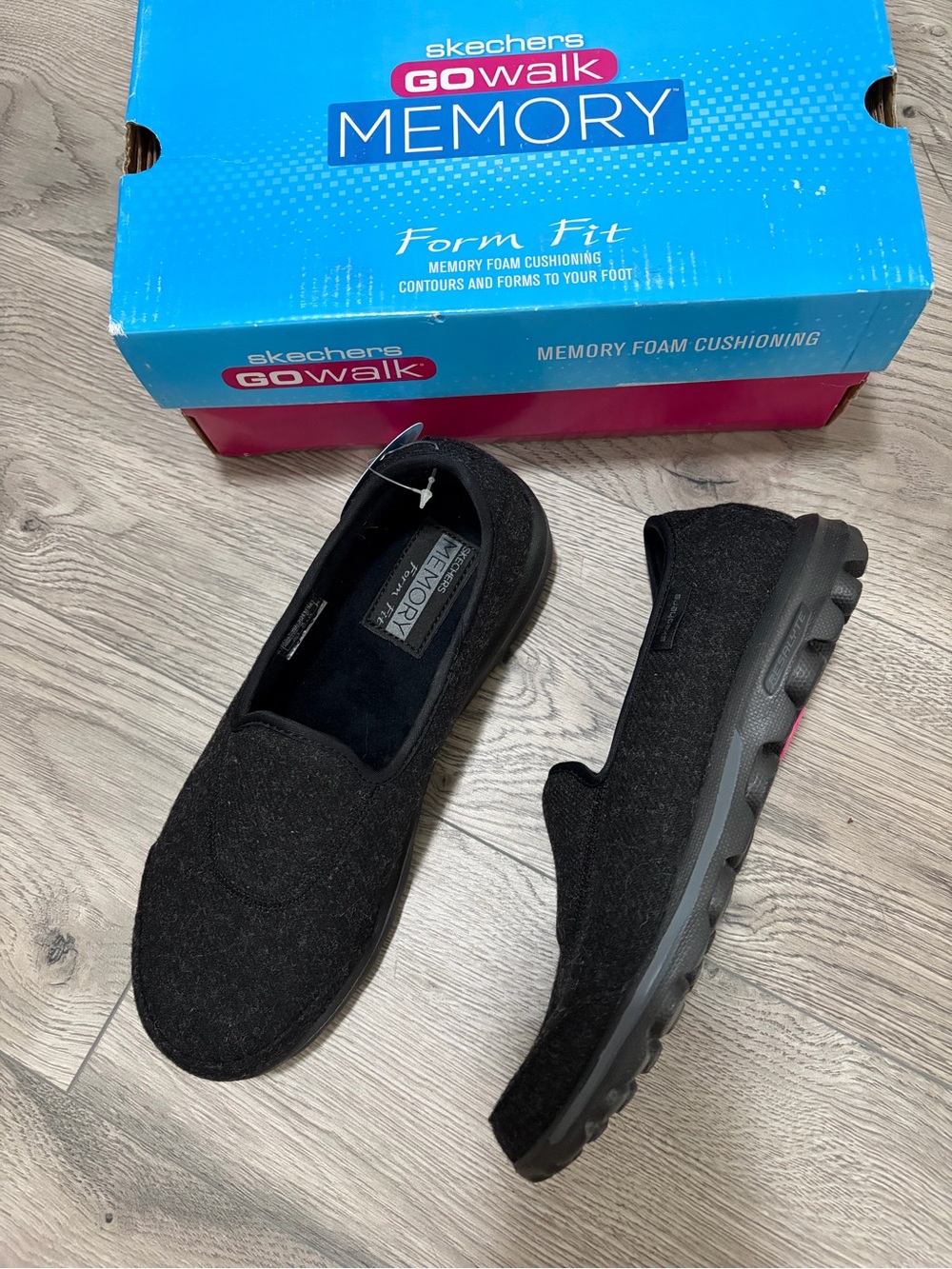 Skechers Black Slip-On Memory Foam Loafers